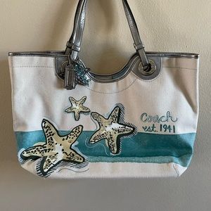 Coach Canvas Starfish Tote with Hangtags
